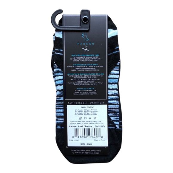 Tavi Noir NWT Supportive Ultralight Low-Rise Parker Quick Dry Socks Breezy Small - Picture 5 of 8